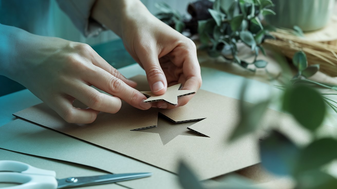 DIY Cardboard Stencil Cutting Close Up